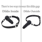 Realistic Silicone Dildo Gag For Sex Games - Open Mouth Bondage Ball Gag For Sm Games - Silicone Sex Toys Penis Gag For Bondage Restraints, Bdsm Restraint Toys Silicone Sex Gag Muzzles (Black)