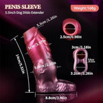 Penis Sleeve With Penis Ring, Pink Silicone Monster Cock Sleeve Girth Extension Sex Toys For Men, Delay Ejaculation Enhance Erection Penis Enlargement For Male Couples