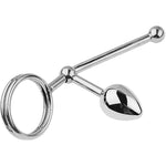 Metal Replaceable And Removable Anal Plug Set Slider Removable Butt Plug Double Ring Penis Ring