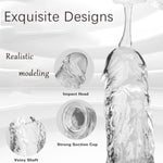 Soft Lifelike Jelly Dildo Clear Suction Penis For Hands-Free Play Adult Sex Toy For Men, Women And Couples For G-Spot And Anal (L)