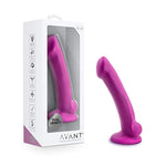 Blush Avant D9 Ergo Mini Dildo 7" - Dual Density Ultrasilk Silicone Cock - Suction Cup, Strap-On Compatible, G-Spot Curved Shaft, Violet Anal & Vaginal Sex Toy Penis For Women, Men, Couples - (Pink)