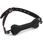 Silicone Dog Bone Gag For Sex, Bondage Restraints Toys Open Mouth Sex Bite Gag Muzzles (Black-1)