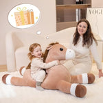 51" Giant Horse Stuffed Animals, Large Stuffed Horse Plush Pillow 4.2Ft, Soft Large Stuffed Pony, Cute Farm Animals Plush Toys, Gifts For Kids Boys Girls On Birthday Children'S Day Christmas