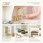 Play Kitchen For Kids With Enhanced Storage – Modern Toddler Kitchen Playset With Stove, Sink & Accessories, Organized Wooden Toy Kitchen, Ideal For Toddlers