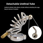 Chastity Device With Urethral Sounds, Metal Male Chastity Cage Ergonomic Design Chastity Lock Adult Sex Toys For Couples (With M Sized Cuff)