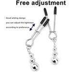 Nipple Clamps Nipple Clip Breast Clit Stimulation With Soft Rubber Non Piercing Body Clamp Sexy Toys For Women Men Couples Beginner (Silver)