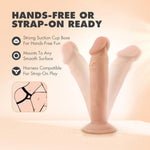 Blush Dr. Skin Dr. Small 6.5" Realistic Vanilla Dildo, Soft Lifelike Texture Cock - Suction Cup, Strap-On Compatible, Beginner Anal, Vaginal, Roleplay Adult Sex Toy For Women, Couples, Men - (Beige)