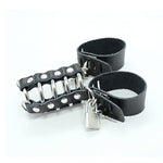 Leather Adjustable Chastity Belt Penis Rings Male Metal Erection Ring Penis Sleeve Male Sm Double Ring Bondage Adult Products Sex Toys