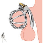 Stainless Steel Male Chastity Device Tease Locked Cock Cage Penis Exercise For Men Silver (1.96 Inch)