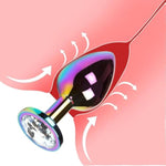 Anal Plugs Stainless Steel Anal Sex Toys Butt Plug Jeweled Prostate Massager Training Anal Trainer Butt Toys For Sex Beginner Men Women Couples Lover (Diamond)