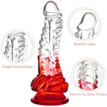 Dragon Dildo,7.8 Inch Realistic G-Spot Dildo Clear-Red Gradient Dildo With Barbs,Fantasy Dildo Adult Sex Toys For Women Men And Couples