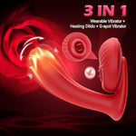 Adult Toys, Wearable Vibrator, 3In1 App Female Sex Toy, G Spot Clitoral Nipple Remote Control Vibrator, 10*10 Vibration And Tongue Licking, Waterproof Heating, Sexual Pleasure Tools For Women, Couples