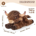 Highland Cow Stuffed Animals, Microwavable Stuffed Animal Adorable Fluffy Highland Cow Plush For Warmth Comfort, Heatable Coolable Lavender Scent Toy, Cute Soft Plushies Gift For Kid Boys Girl & Adult