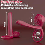 Vibrating Cock Ring With Rose Clitoral Stimulator G Spot Vibrator, Sex Toy 3 In 1 Penis Ring Vibrator With 10 Vibration Modes, Couples Adult Sex Toys For Men For Erection Enhancing Pleasure