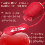 Rose Sex Toy For Women, Men & Couples - Vibrator Adult Sex Toys Upgraded With Giftbox, 9 Tongue Licking & Thrusting Modes, G Spot Vibrators Dildo For Clitoral Nipple Anal Stimulation