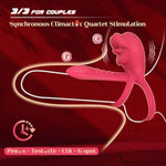 Vibrating Penis Sleeve Cock Ring With Full Lips Tongue Clitoral Stimulator, Penis Ring Vibrator Extender For G Spot Stimulation,Couples Adult Sex Toys For Men Women, Male Couple Sex Toy For Men