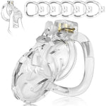 Male Chastity Cage - Soft Silicone Cock Cage With 6 Adjustable Rings, Lightweight Penis Lock Device, Invisible Design, Comfortable Submissive Control & Long-Term Bondage Play, Adult Bdsm Sex Toys