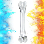 Double Ended G Spot Dildos - Clear Double Side Glass Pleasure Wand Crystal Anal Dildo Bone Shape Butt Plug Sex Slave Fetish Prostate Massager Masturbation Sex Toy For Men Women