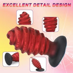 Huge Thick Butt Plug, Realistic Silicone Shark Egg Structure Butt Plug For G-Spot Stimulation And Prostate Orgasm For Men And Women Anal Plug Adult Toy?Red(S)