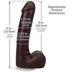 Doc Johnson The Realistic Dildo- 9 Inch ULTRASKYN with Removable Vac-U-Lock Suction Cup - F-Machine and Harness Compatible - for Adults Only, Chocolate