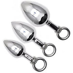 Metal Anchor Anal Plug Set Stainless Steel Bullet Pull Ring Anal Plug Sex Toys For Couple