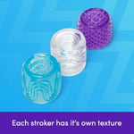 Head Master Male Masturbators | Set Of 3 Open Ended Male Sex Toys | Textured Manual Mens Stroker Masturbator | Penis Sexual Personal Massager For Men | Adult Sex Toys & Games For Couples