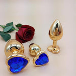 Heart-Shaped Jewelry Base Anal Butt Plug 3Pcs Metal Anal Plug Male And Female Anal Masturbation Toy Anal Plug Set