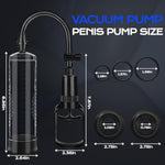Penis Vacuum Pump, Manual Penis Enlarger Enlargement Extend Pump Air Pressure Air Pump Strengthen The Tightening Enhancer Extender Device For Men With Vacuum Tight Power Toy Wit 3Pcs Suction Sleeves
