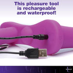 Purple Double Take 10X Double Penetration Vibrating Strap-On Harness