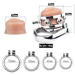 Men Stainless Steel Chastity Cage Simulated Silicone Vaginal Penis Cage Cock Cage Gay Small Chasity Cock Cage Bondage Man Sex Toys (Curved Ring, 45Mm)