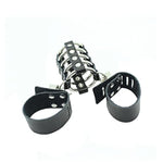 Leather Adjustable Chastity Belt Penis Rings Male Metal Erection Ring Penis Sleeve Male Sm Double Ring Bondage Adult Products Sex Toys