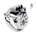 Flat Chastity Cage Male Sex Toys Stainless Steel Cock Cage With Arc Rings And Concealed Lock Breathable Metal Penis Cage With Belt Chastity Devices Used To Restrain A Man'S Penis (1.96In,A)
