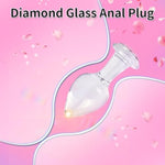 Crystal Glass Anal Plug With Luxury Jewelry Butt Plug Fetish Anus Stimulation Unisex Adult Anal Sex Toy (Pink, S)