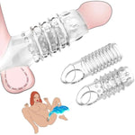 Penis Sleeve Silicone Cock Rings, 2Pcs Penis Rings Enlarge Girth Sleeves For Male, Delay Ejaculation Sexual Stimulation Enhancement, Sex Longer Lasting Stronger For Men, Adult Toys For Couple