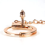 Metal Handcuffs With Two Skull Keys - Prop Toy Handcuffs (Rose Gold)