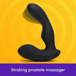 P Stroke Remote Control Prostate Massager Male Sex Toy, Black