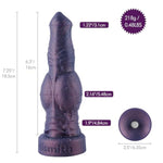 7.25" Silicone Dog Dildo, 6.3" Insertable Realistic Penis With Kliclok System, Hands-Free Play Soft Sex Toy - Beginner Series