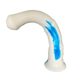 Multi Color Soft Flexible Animal Artificial Horse Dildo Silicone Dildo Toy Adult Sex Toy For Women With Suction(Blue+White)