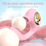 Vibrator Sex Toys Thrusting Dildo - 3 In 1 Adult Toy G Spot Clitoral Stimulator For Women With 12 Thrusting Vibrating + 12 Sucking Licking,Suckers Clit Nipple Anal Sex Game Oral For Couple Female Men