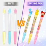 DIY Custom Glitter Pen Making Craft Kit with Charms for Kids 15 Pieces