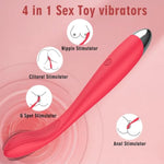 Adult Sex Toys For Women,Clitoral G Spot Vibrator With 10 Powerful Vibrating Modes,Clitoral Nipple Stimulator Finger Bullet Vibrators Waterproof Strapless On Dildo Anal Toys For Couple (Red)