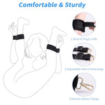 Bdsm Bed Bondage Restraints Sex Toys, Neck To Wrist Ankle Straps Harness Adjustable Sex Handcuffs With Blindfold And Tickler Bondage Gear & Accessories For Couple Play