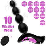 Vibrating Anal Beads Butt Plug, Remote Control Silicone Anal Vibrator With 10 Vibration Modes, Graduated Design Waterproof Bullet Vibrator, Adult Sex Toys For Men, Women And Couples