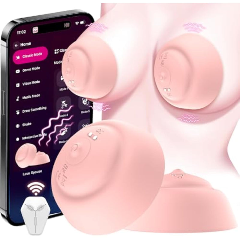 Nipple Toys Vibrator For Women With Remote Control, Wireless Nipple Clamps Sucking With 10 Vibrating Modes, App Remote Control Nipple Toys For Women Couples, Adult Sex Toy For Couples
