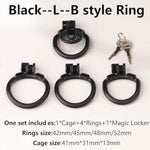 Lightweight Male Chastity Cage For Men Chastity Device Lock Design Bdsm Sex Toys For Couples With 4 Sizes Rings (Large, B Black)