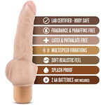 Dr Skin Vibe 12 - Real Feel Realistic 8 Inch Vibrating Dildo - 1.5 Inch Width - Ipx7 Waterproof - Soft Body Safe - Multi Speed Bendable Vibrator - Sex Toy For Women Men Couples - Beige