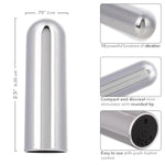 Rechargeable Mini Bullet - Adult 3 Speed Vibe Massager - Waterproof Travel Size Sex Toys For Couples - Silver