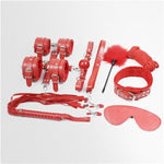 Bliissbound Bondage For Sex 10 Pcs Bdsm Leather Bondage Sets Restraint Kits For Women And Couples (Red)