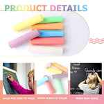 52 Pcs Washable Sidewalk Chalk Set, 7 Colors Jumbo Outdoor Chalk for Kids
