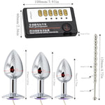 Adult Sex Toys Urethral Sound Electric Shock Stimulation Anal Plug Chastity Devices Metal Dilator Penis Set With Host Bdsm Fetish Bondage Prostate Massager (S)